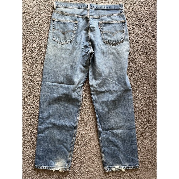 Levi’s 505 Mens 36x31 Straight  Blue Jeans Regular Fit Medium Wash Nice Work - Picture 1 of 6